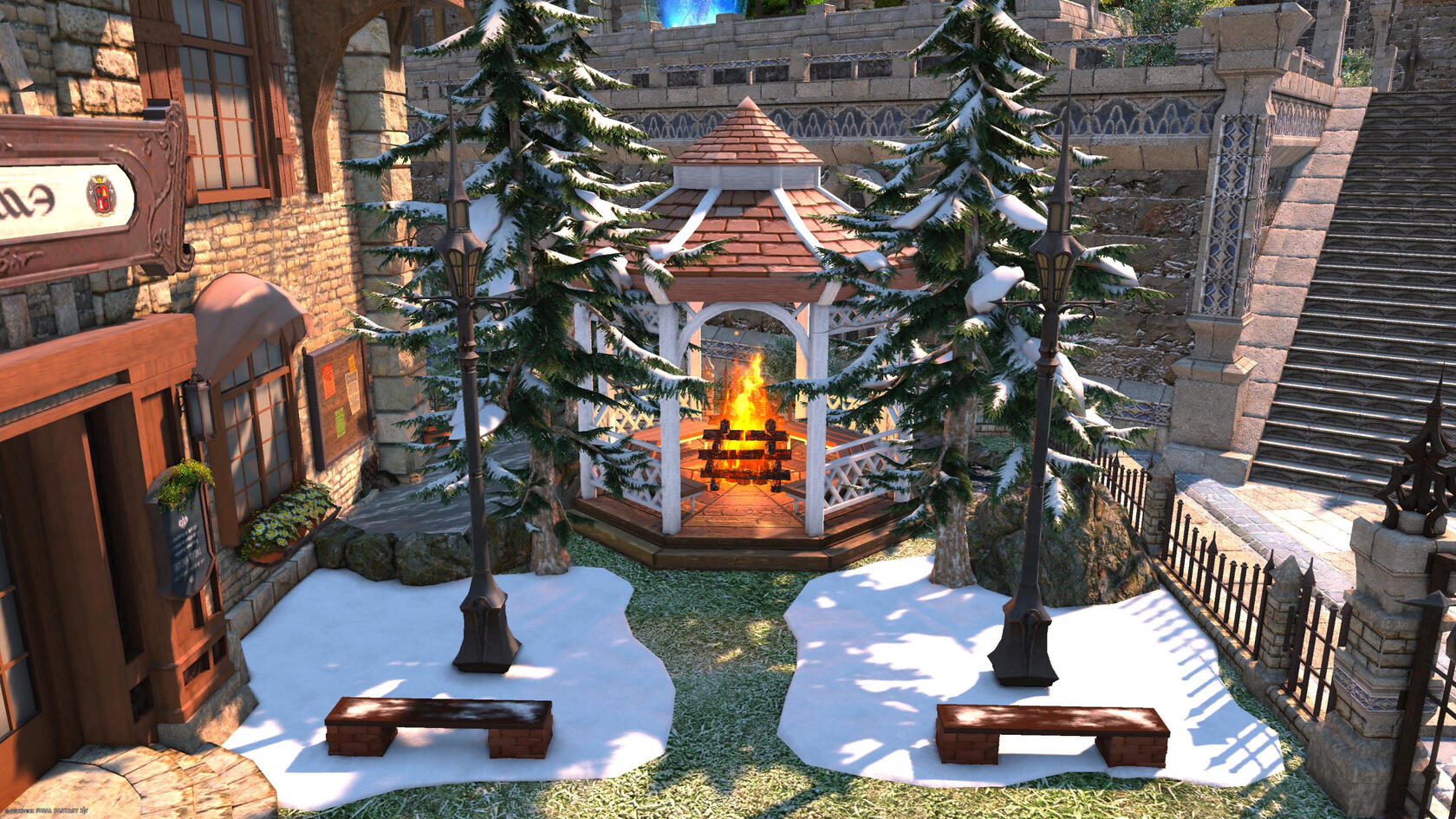 A high angle view of the seating areas of Dawn’s Break