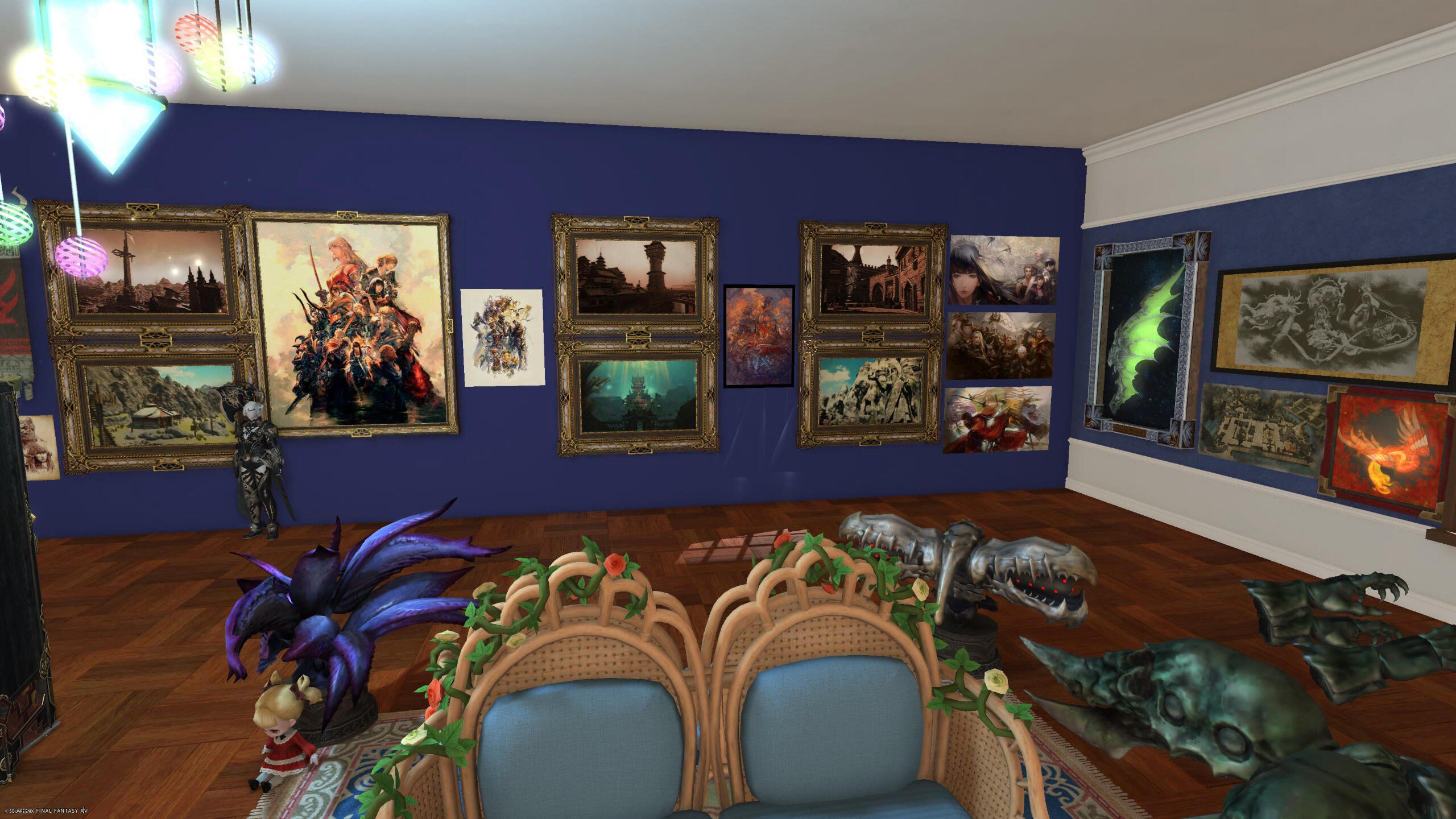 Wide angle view of upper floor exhibits